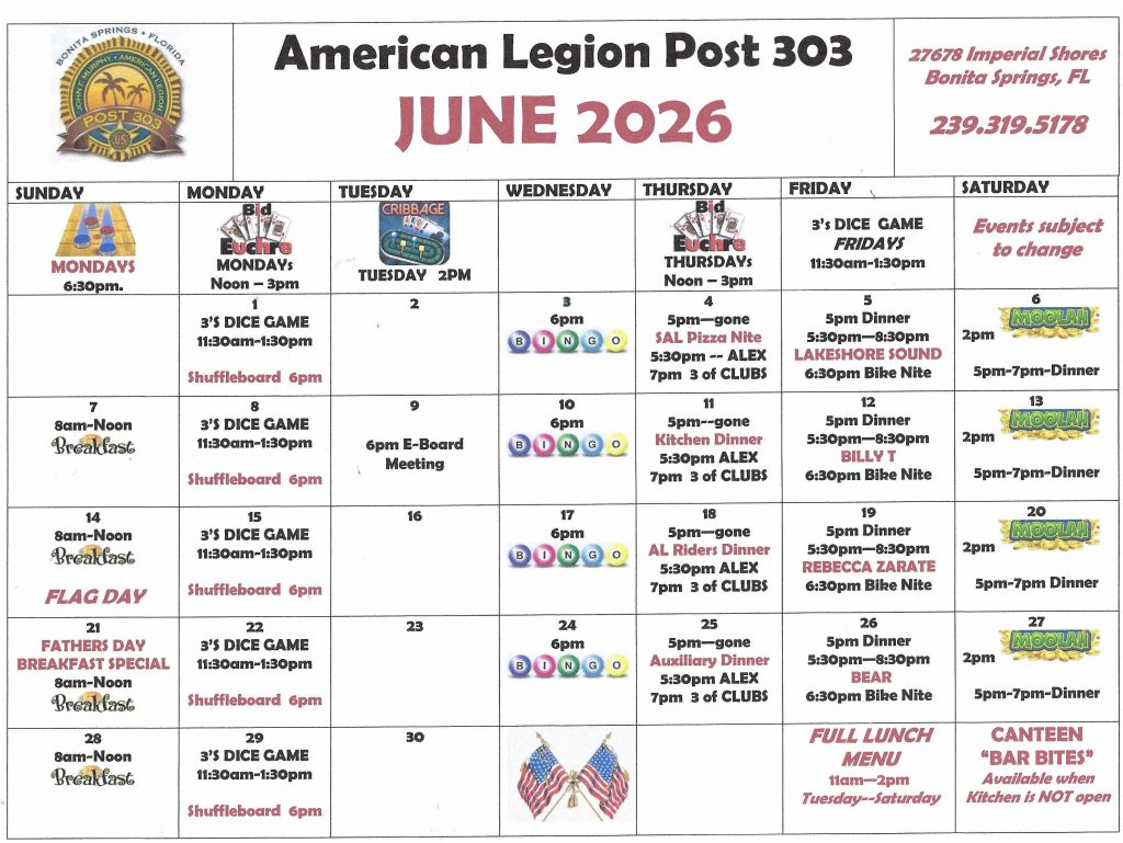 June events calendar